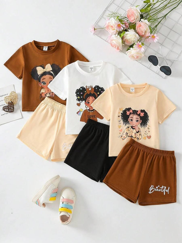 Kit Verão Menina 6 Peças – Camisetas e Shorts LaBaby