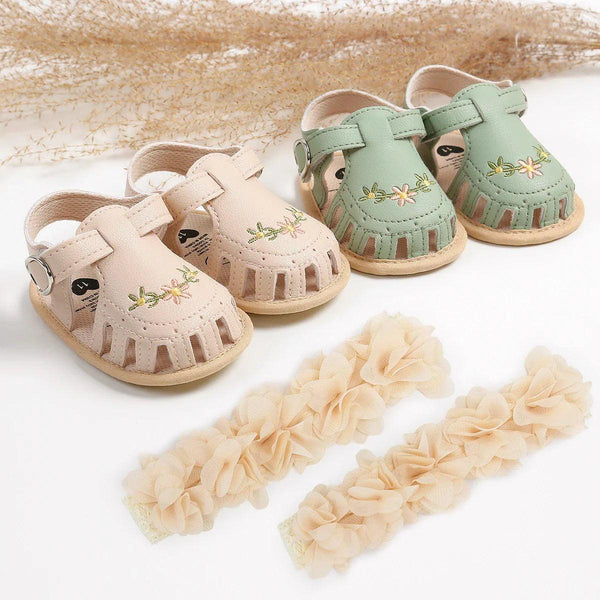 Kit Sandália com Tiara para Bebê Erna